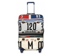 KLJnmbb Old License Plate Print Universal Suitcase Cover Luggage Protector Elastic Washable Travel Luggage Cover