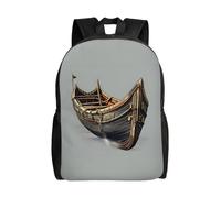 KLJnmbb Old Viking Boats Print Men Women Stylish Waterproof Backpack For Travel Hiking Camping Lightweight Daypack
