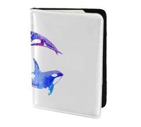 KLJnmbb Orca Killer Whale Print 5.5in Passport Travel Document Wallet Secure Compact Stylish for Men and Women