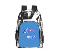 KLJnmbb Orca Killer Whale Print Unisex See Through Bag Clear Backpack with Pocket School Hiking Work Outdoor Use