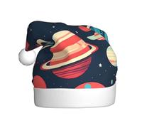 KLJnmbb Outer Space Planets Print Adult Santa Hat for Holiday New Year Celebrations Party Accessory Christmas Cap