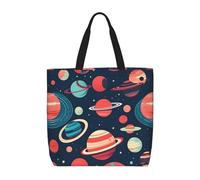KLJnmbb Outer Space Planets Print Water-Resistant Bag Convenience Tote Shopping Gym Lightweight Daily Use Multiple