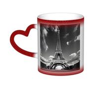 KLJnmbb Paris Eiffel Tower and Cloud Print Starry Sky Color-Changing Mug Ceramic Gift Home Office Cafe Coffee Mugs Holiday