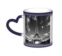 KLJnmbb Paris Eiffel Tower and Cloud Print Starry Sky Color-Changing Mug Ceramic Gift Home Office Cafe Coffee Mugs Holiday