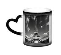 KLJnmbb Paris Eiffel Tower and Cloud Print Starry Sky Color-Changing Mug Ceramic Gift Home Office Cafe Coffee Mugs Holiday