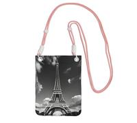 KLJnmbb Paris Eiffel Tower and Cloud Print Women Men Mobile Phone Crossbody Bag Cell Pouch Wallet for Travel Accessory
