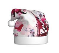 KLJnmbb Paris Eiffel Tower France Print Adult Santa Hat for Holiday New Year Celebrations Party Accessory Christmas Cap