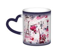 KLJnmbb Paris Eiffel Tower France Print Starry Sky Color-Changing Mug Ceramic Gift Home Office Cafe Coffee Mugs Holiday