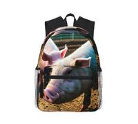 KLJnmbb Pigs In Farm Print Unisex Lightweight Casual Backpack Water-Resistant Commuting Outdoor Adventures