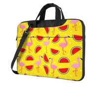 KLJnmbb Pink Flamingo And Watermelon Print Practical Bag Stylish And Protective Laptop Bag Versatile Soft Bag For Women Men