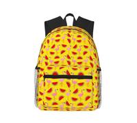 KLJnmbb Pink Flamingo And Watermelon Print Unisex Lightweight Casual Backpack Water-Resistant Commuting Outdoor Adventures