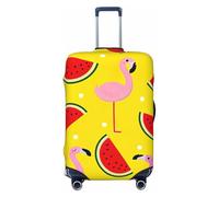 KLJnmbb Pink Flamingo and Watermelon Print Universal Suitcase Cover Luggage Protector Elastic Washable Travel Luggage Cover