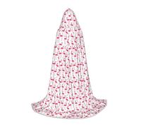 KLJnmbb Pink Flamingo Pattern Print Hooded Cloak Adults Teens Kids Variety Wizard Cape Robehalloween Carnival Cosplay
