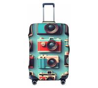 KLJnmbb Retro Cool Camera Collection Print Universal Suitcase Cover Luggage Protector Elastic Washable Travel Luggage Cover