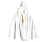 KLJnmbb Rhode Island State Flag Print Hooded Cloak Cosplay Adult Halloween Christmas Carnival Theme Parties Versatile