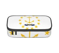 KLJnmbb Rhode Island State Flag Print Travel Pencil Case 8.3 X 2 X 3.7 Inches Functional Storage Bag for Office Supplies