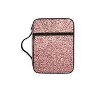 KLJnmbb Rose Gold Pink Print Waterproof Bible Storage Bag Religious Organizer Scripture Holder for Church Travel