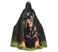 KLJnmbb Rottweiler Wallpaper Print Adults Hooded Cloak Costume Carnival Cosplay Party Accessory Supplies Outdoor