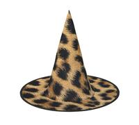 KLJnmbb Rough Leopard Print Print Halloween Witch Cap Cosplay Accessory | Wizard Hat Foldable Costume Carnival Masquerade Party Decor Festivities