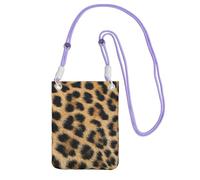 KLJnmbb Rough Leopard print Print Women Men Mobile Phone Crossbody Bag Cell Pouch Wallet for Travel Accessory
