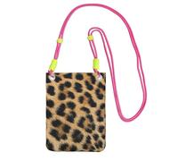 KLJnmbb Rough Leopard print Print Women Men Mobile Phone Crossbody Bag Cell Pouch Wallet for Travel Accessory