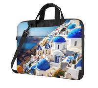 KLJnmbb Santorini Greek Island Sea View Print Practical Bag Stylish And Protective Laptop Bag Versatile Soft Bag For Women Men
