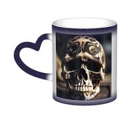 KLJnmbb Skull Rock Roll Skeleton Bone Print Starry Sky Color-Changing Mug Ceramic Gift Home Office Cafe Coffee Mugs Holiday