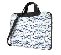 KLJnmbb Small Blue Whale Swimming Print Practical Bag Stylish And Protective Laptop Bag Versatile Soft Bag For Women Men