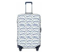 KLJnmbb Small Blue Whale Swimming Print Stretchable Suitcase Universal Elastic Luggage Protector Sleeve Vacation Travel