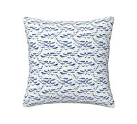 KLJnmbb Small blue whale swimming Print Throw Pillow Cover Square Cushion Cases Sofa Office Vacation Home All Seasons Decor