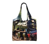 KLJnmbb Steam Little Train Print Oversized Canvas Tote Bag Lightweight Shoulder Handbag For Beach Travel Daily