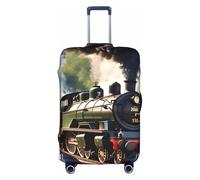 KLJnmbb Steam Little Train Print Suitcase Cover Elastic Washable Anti Scratch Luggage Protector Dustproof Stylish