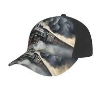 KLJnmbb Steam Train Clouds Print Versatile Use Baseball Cap Men Women Sun Protection Hats All Seasons Activities Black
