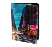 KLJnmbb Streets of New York City Print 5.5in Passport Travel Document Wallet Secure Compact Stylish for Men and Women
