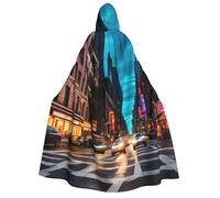 KLJnmbb Streets Of New York City Print Hooded Cloak Cosplay Adult Halloween Christmas Carnival Theme Parties Versatile