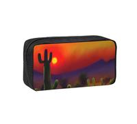 KLJnmbb Sunset Cactus in Desert Print Lightweight Case Stationery Organizer Pouch Office Travel Commute Home Gifting