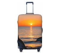 KLJnmbb Sunset Dolphins Print Universal Suitcase Cover Luggage Protector Elastic Washable Travel Luggage Cover