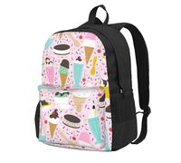 KLJnmbb Sweet Ice Cream Print Large Capacity Backpack Lightweight Hiking Outdoor Adventures Daily Commuting