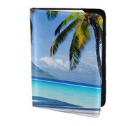 KLJnmbb Tahiti Beaches Print 5.5in Passport Travel Document Wallet Secure Compact Stylish for Men and Women