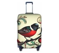 KLJnmbb Teal Birds Musical Note Print Suitcase Cover Elastic Washable Anti Scratch Luggage Protector Dustproof Stylish
