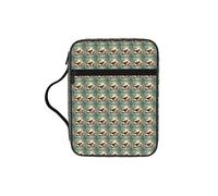 KLJnmbb Teal Birds Musical Note Print Waterproof Bible Storage Bag Religious Organizer Scripture Holder for Church Travel