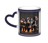 KLJnmbb Three Dachshunds Print Starry Sky Color-Changing Mug Ceramic Gift Home Office Cafe Coffee Mugs Holiday
