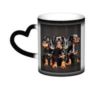KLJnmbb Three Dachshunds Print Starry Sky Color-Changing Mug Ceramic Gift Home Office Cafe Coffee Mugs Holiday