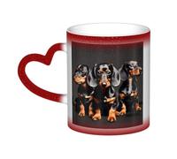 KLJnmbb Three Dachshunds Print Starry Sky Color-Changing Mug Ceramic Gift Home Office Cafe Coffee Mugs Holiday