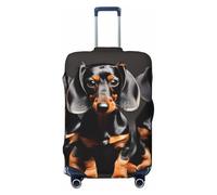 KLJnmbb Three Dachshunds Print Universal Suitcase Cover Luggage Protector Elastic Washable Travel Luggage Cover