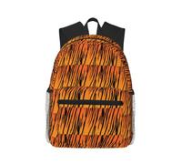 KLJnmbb Tiger Stripe Print Unisex Lightweight Casual Backpack Water-Resistant Commuting Outdoor Adventures