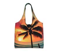 KLJnmbb Tropical Beach Palm Tree Print Oversized Canvas Tote Bag Lightweight Shoulder Handbag For Beach Travel Daily