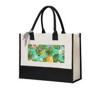 KLJnmbb Tropical Fruit Pineapple Print Tote Bag Canvas Gift Large Capacity Eco-Friendly For Travel Office Weekend Trips