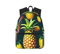 KLJnmbb Tropical Fruits Pineapple Print Unisex Lightweight Casual Backpack Water-Resistant Commuting Outdoor Adventures