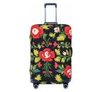 KLJnmbb Ukrainian Embroidery Style Rose Print Universal Suitcase Cover Luggage Protector Elastic Washable Travel Luggage Cover
